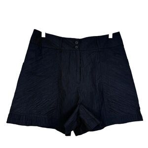 SNIDER by Staci Snider Linen Blend High Waisted Shorts Size 6 Black